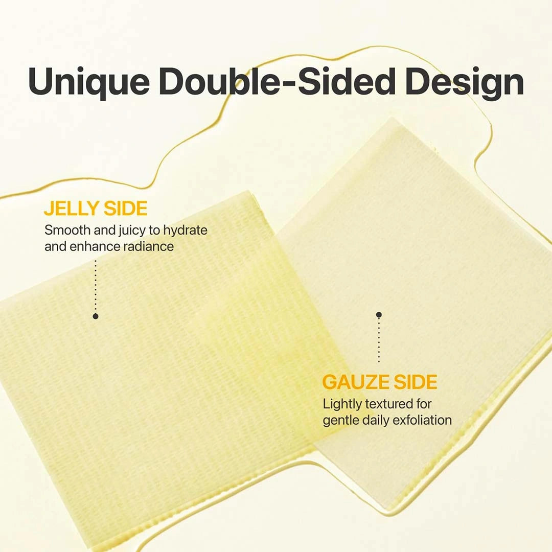 Two yellow pads with text describing a unique double-sided design on a white background.