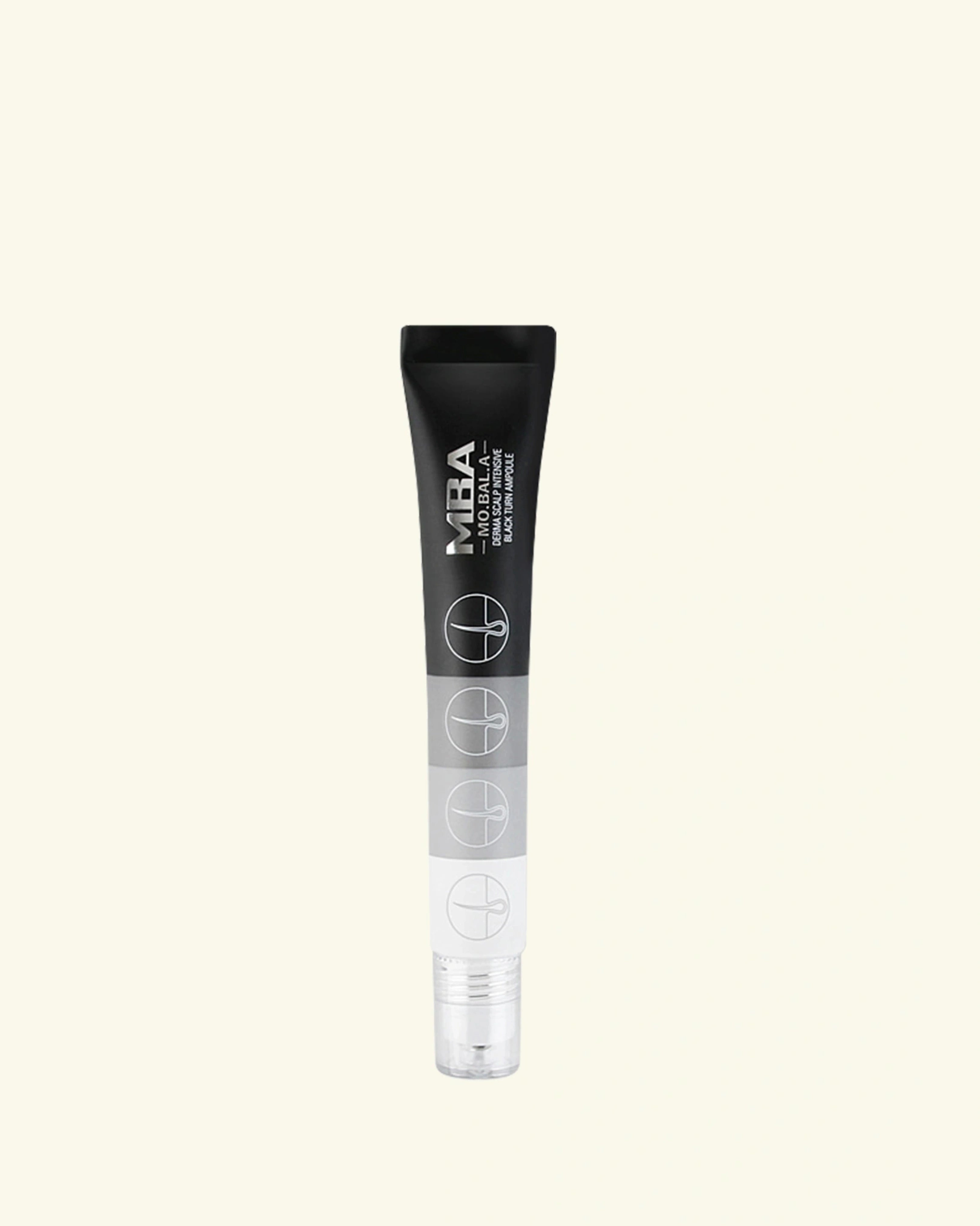 A single cosmetic tube of MBA Full Coverage Concealer in shade 1, shown vertically against a solid cream-colored background.