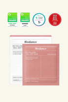 Biodance Bio Collagen Real Deep Mask packaging with awards on a white background